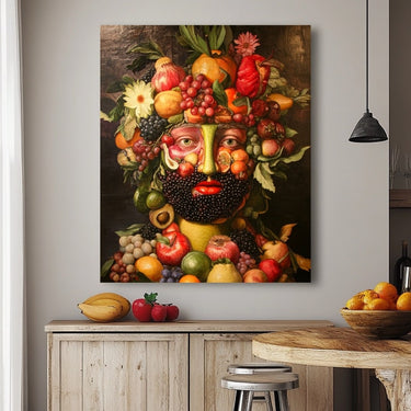 Face Made of Fruit Painting